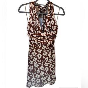 Beige Botany flower summer dress. Size S